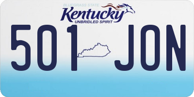 KY license plate 501JON