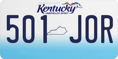 KY license plate 501JOR
