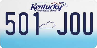 KY license plate 501JOU