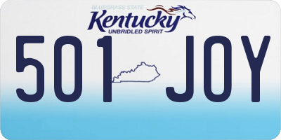 KY license plate 501JOY
