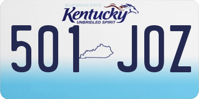 KY license plate 501JOZ