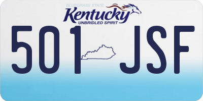 KY license plate 501JSF