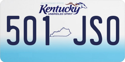 KY license plate 501JSO