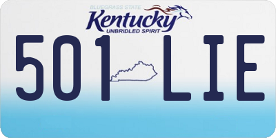 KY license plate 501LIE