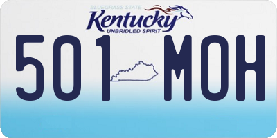 KY license plate 501MOH