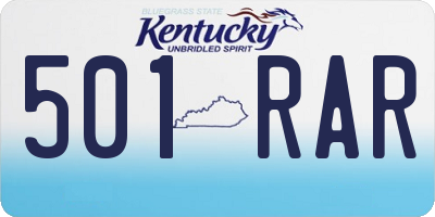 KY license plate 501RAR