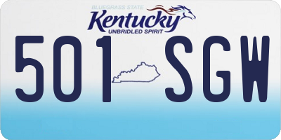 KY license plate 501SGW