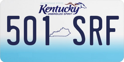KY license plate 501SRF
