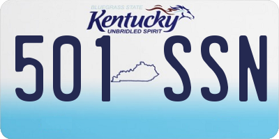 KY license plate 501SSN