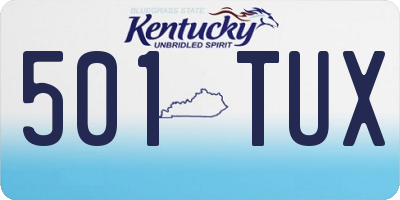 KY license plate 501TUX