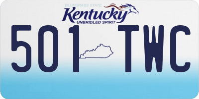 KY license plate 501TWC