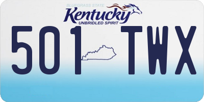 KY license plate 501TWX
