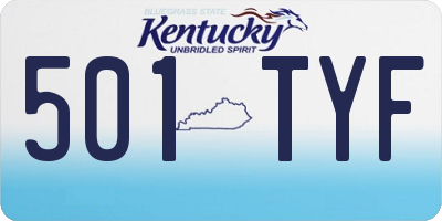 KY license plate 501TYF