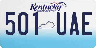 KY license plate 501UAE
