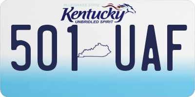 KY license plate 501UAF