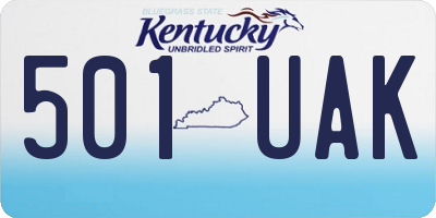 KY license plate 501UAK