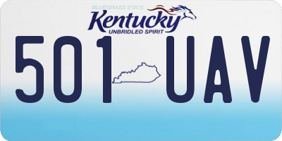 KY license plate 501UAV