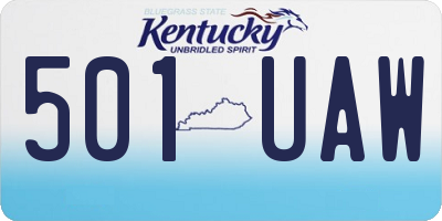 KY license plate 501UAW