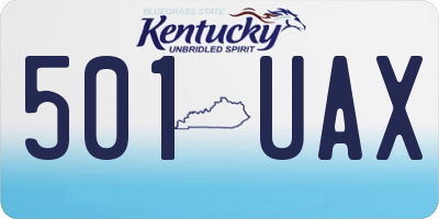 KY license plate 501UAX