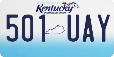 KY license plate 501UAY
