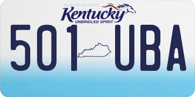 KY license plate 501UBA