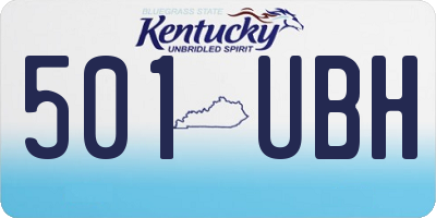 KY license plate 501UBH