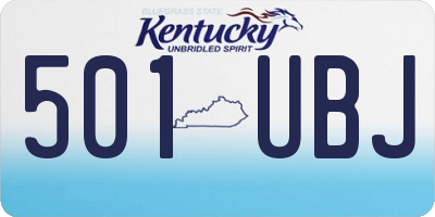 KY license plate 501UBJ