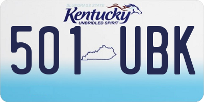 KY license plate 501UBK