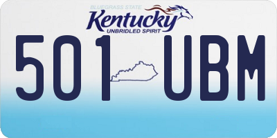 KY license plate 501UBM