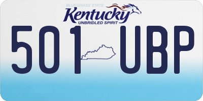 KY license plate 501UBP