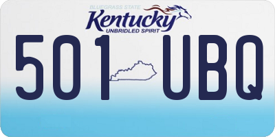 KY license plate 501UBQ