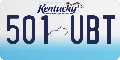 KY license plate 501UBT