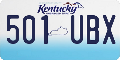 KY license plate 501UBX