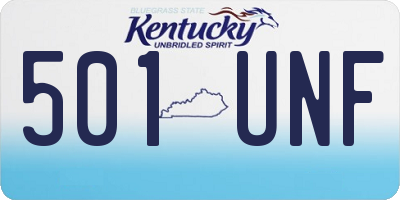 KY license plate 501UNF