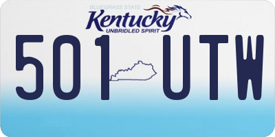 KY license plate 501UTW
