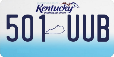 KY license plate 501UUB