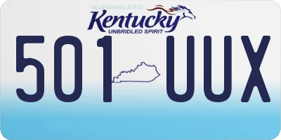 KY license plate 501UUX