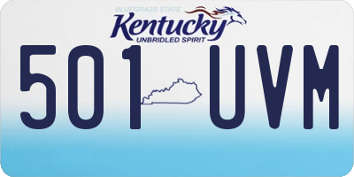 KY license plate 501UVM