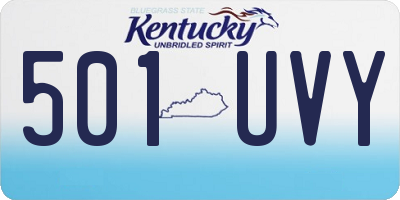 KY license plate 501UVY