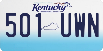 KY license plate 501UWN
