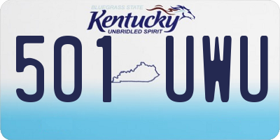 KY license plate 501UWU