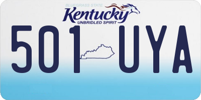 KY license plate 501UYA