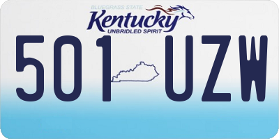 KY license plate 501UZW