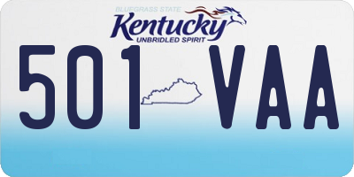 KY license plate 501VAA