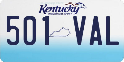 KY license plate 501VAL
