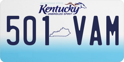 KY license plate 501VAM