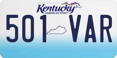 KY license plate 501VAR