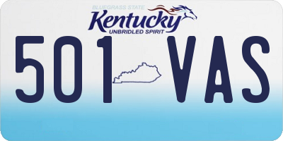 KY license plate 501VAS