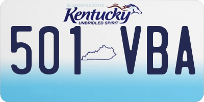 KY license plate 501VBA