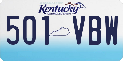 KY license plate 501VBW